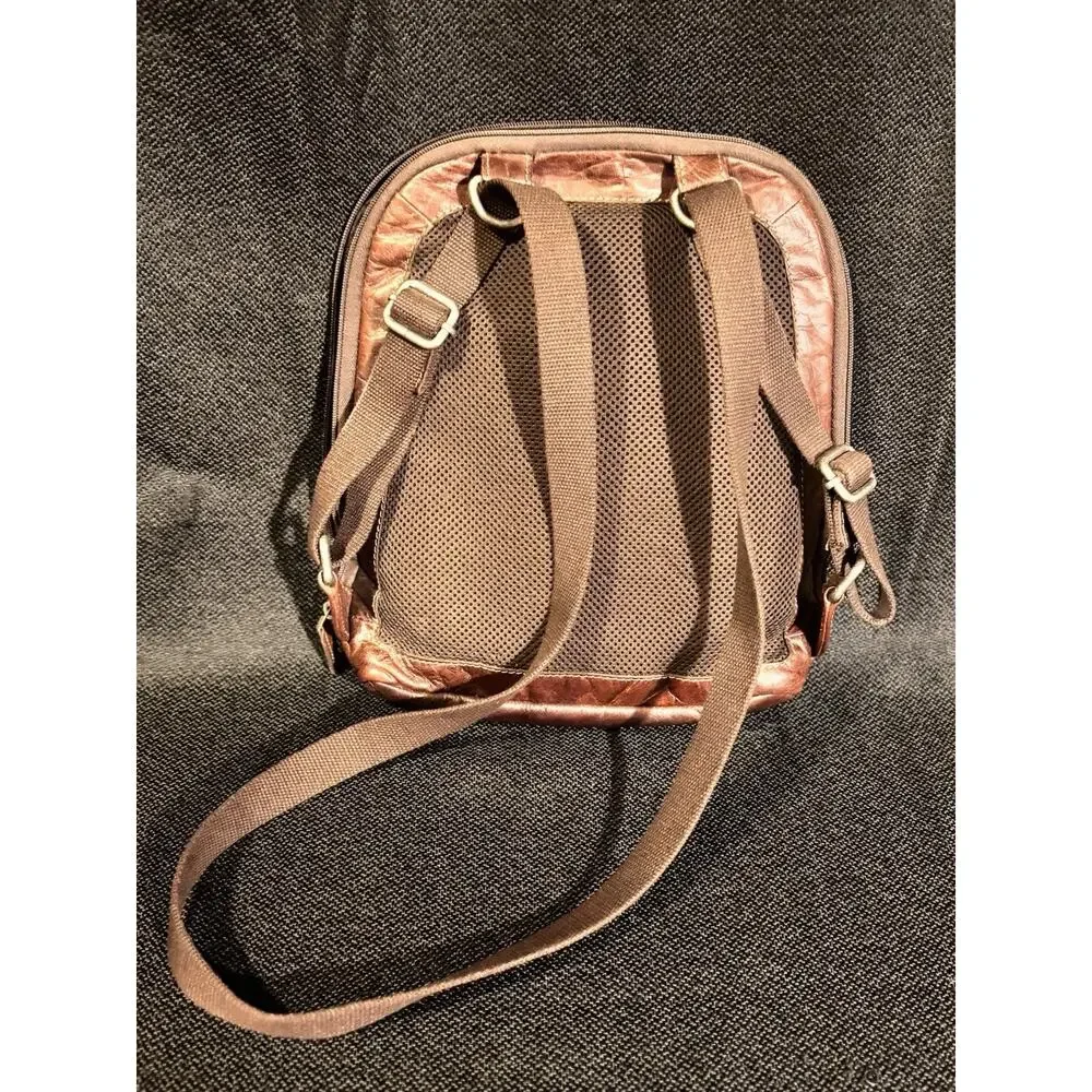 Jack Georges VoyagerBrown LeatherConvertible BackpackCrossbody Travel Bag